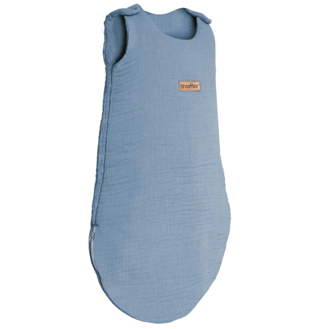 Zaffiro - Zaffiro Full Muslin Sleeping Bag 0.5 TOG 0–6m  - Baby Blue