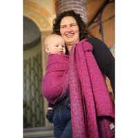 Chusta tkana Yaro Pussycat Duo Fuchsia Violet Turkis Tencel 