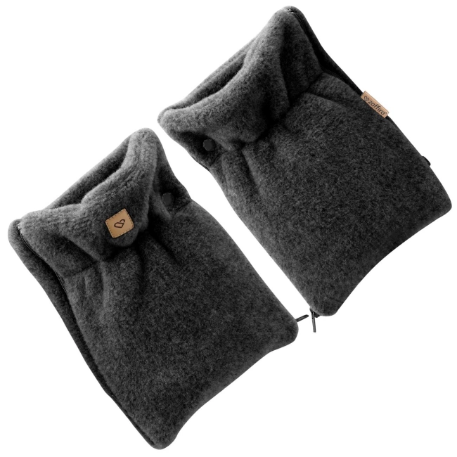 Zaffiro - Stroller Hand Muff Made of Natural Premium Sheep Wool - Anthracite