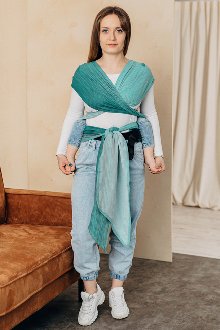 LennyHybrid Half Buckle Carrier - Ombre Green Herringbone
