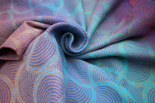 Chusta tkana Yaro Gravity Duo Aqua Grad Orange Violet Tencel