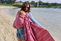 Chusta tkana Yaro Sling - La Vita Duo Fuchsia White Tencel Seacell