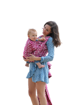 Woven Wrap Yaro Slings - La Vita Duo Fuchsia White Tencel Seacell