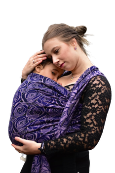 Chusta tkana Yaro Sling - Roses Duo Violet Lilac Tencel Seacell