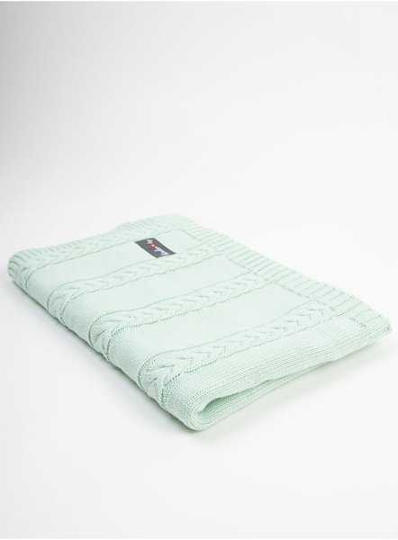 Kinder Hop knitted baby blanket - Turquoise, 90x65, 100% cotton