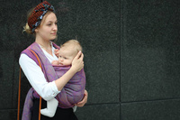 Chusta tkana Yaro Gravity Duo Aqua Grad Orange Violet Tencel