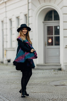 Long Cardigan LennyLamb: Pawi Ogon - Czarny Opal