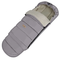 Zaffiro - Aspen iGrow Winter Footmuff with Premium Sheep Wool Steel Grey