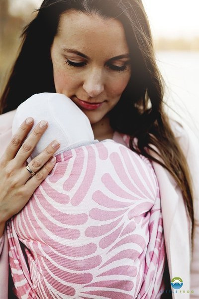 Chusta tkana Little Frog Flamingo Plumes