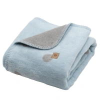 Zaffiro - Bari Cotton Blanket 75x100, baby blue dots