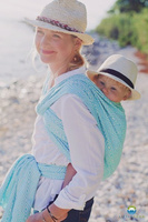 Chusta tkana Little Frog Turkusowy Cube