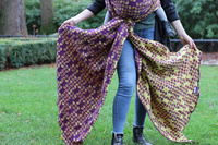 Chusta tkana Yaro Sling - Petals Ultra Yellow Red Violet Wool Linen