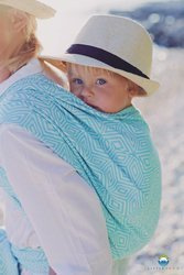 Chusta tkana Little Frog Turkusowy Cube