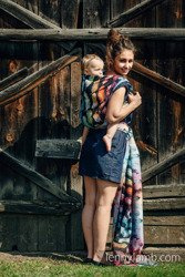 Chusta tkana Lenny Lamb Malowane Pióra Tęcza Dark