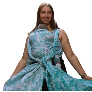 Chusta tkana Yaro Slings - Anemone Trinity Emerald Linen Seacell